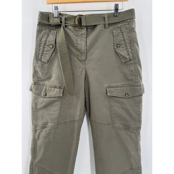 J Crew Womens Belted Military Pants Utility Cargo Carpenter Chino 12 Large - Picture 2 of 9